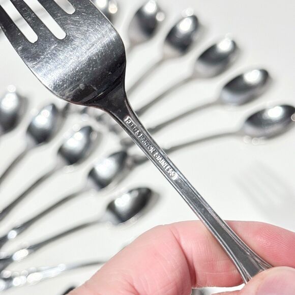 VTG 60s Reed & Barton Flatware 49 Set MODERN PROVINCIAL Mirrorstele Stainless - Picture 12 of 16